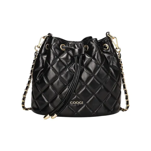 COOGI Коровья кожа Сумка через плечо Женская Черная Розовая Экрю