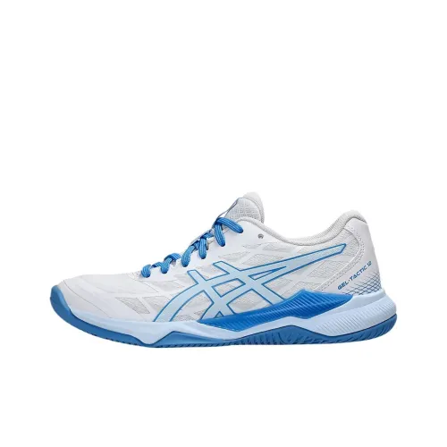 Asics Гель Tactic 12 Тренировочные Кроссовки Низкие Белый/Светло-Синий Женские