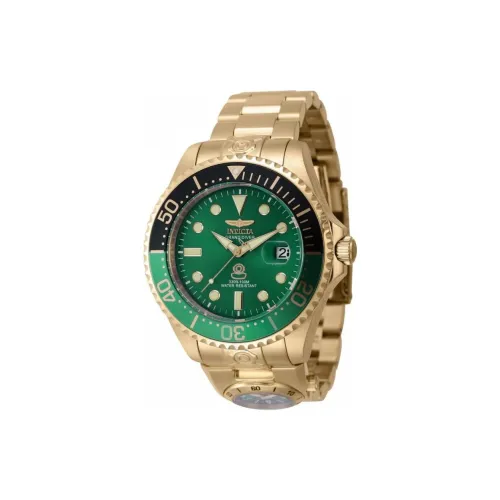 INVICTA Мужские часы Кварцевый Автоматический Механический механизм Ремешок из нержавеющей стали 47 мм Зеленый циферблат