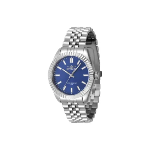 INVICTA Женские часы Кварцевый механизм Ремешок из нержавеющей стали 36 мм Синий циферблат