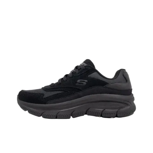 Skechers Modern D'Lu Износостойкий и Легкий Низкий Топ Casual Женский Черный
