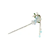 Заколка с кисточкой "Синий персик"