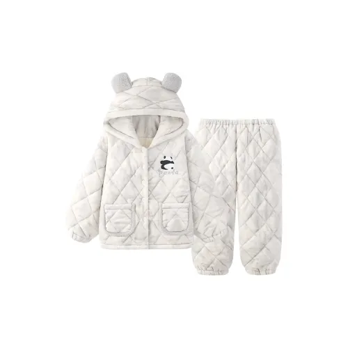 Qiao Ni Tong Пижамный комплект женский струящийся светло-серый