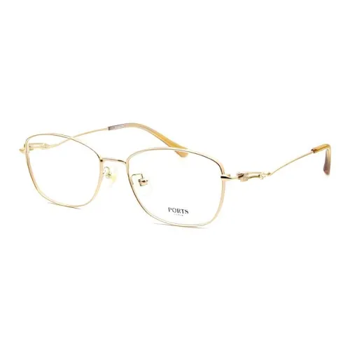 PORTS Титан Нерегулярная форма Оправы для очков Женские Золото