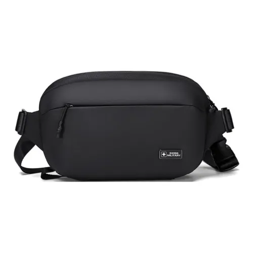 SWISS MILITARY Кожная мембрана Обхват талии Сумка Грудь Сумка Мужской Черный
