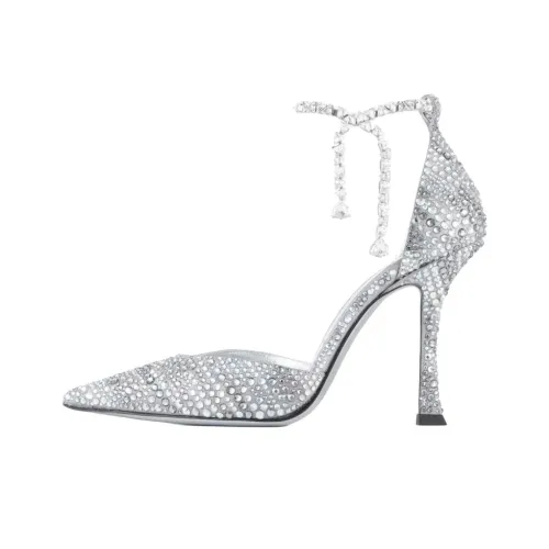 Jimmy Choo Stevie Низкий каблук Высокие каблуки 10 см Женские Серебряный