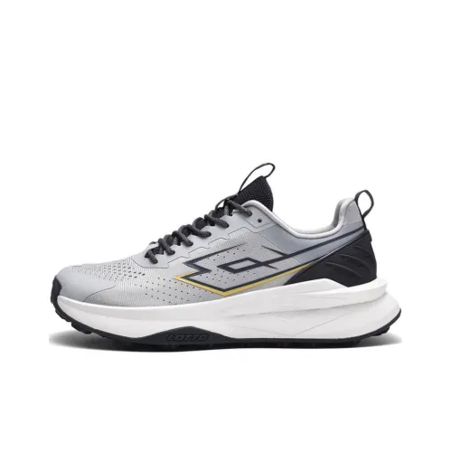 LOTTO Slip Anti-slip Abrasion Resistant Низкий Топ Беговые кроссовки Мужские Серый Черный