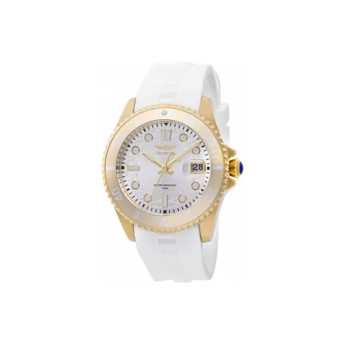 INVICTA Наручные часы Кварцевый механизм Силиконовый ремешок 38 мм Белый циферблат Женские часы