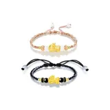 Браслет "Богатство и Благословение" (Черный шнур + Розовый шнур)