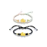 Браслет "Благословение Богатство Сокровище" (Черный шнур + Разноцветный шнур)