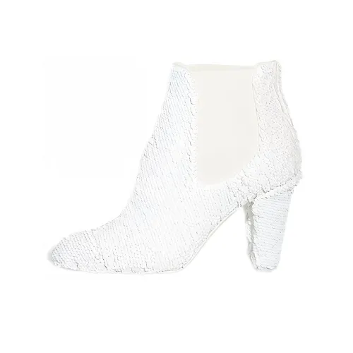 CHANEL Короткий Челси 9 см Женские Белые