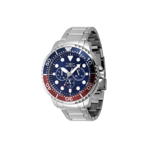 INVICTA Мужские часы Кварцевый механизм Ремешок из нержавеющей стали 48 мм Синий циферблат