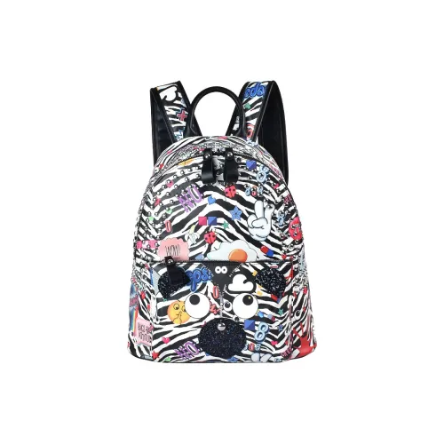 EYE THEME ПУ (полиуретан) Студенческий Путевой Рюкзак Стандартный Женский Черный Зебра С принтом