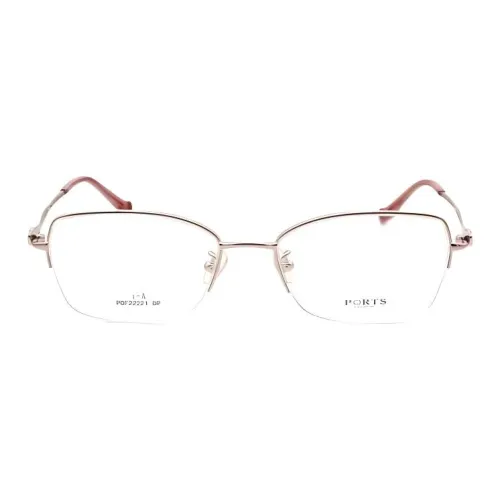 PORTS Титановый сплав Квадратные Оправы для очков Женские Розовое золото