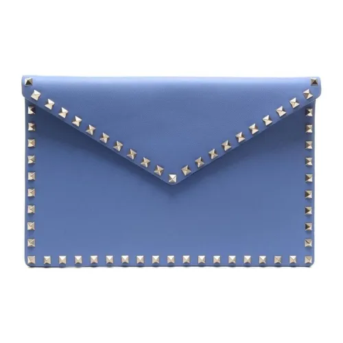 Valentino Клатч из коровьей кожи женский синий