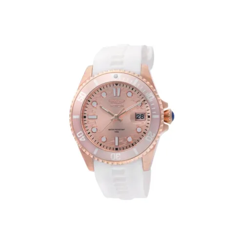 INVICTA Наручные часы Кварцевый механизм Силиконовый ремешок 38 мм Розовое золото Циферблат Женские часы