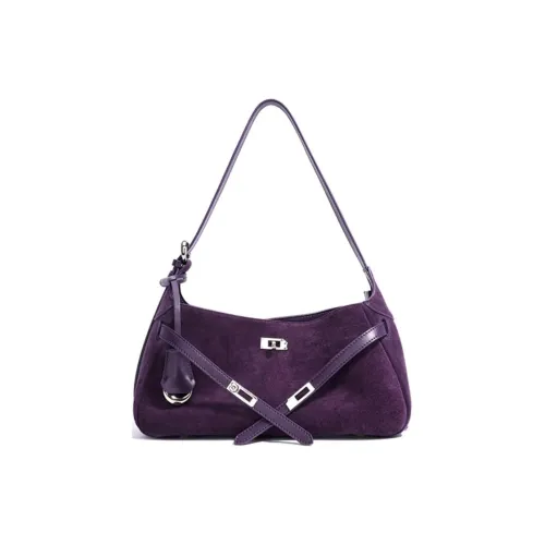 COURONNE Коровья кожа Сумка через плечо Большая Женская Черница Фиолетовая