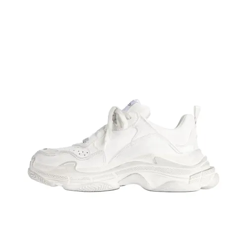 Balenciaga Triple S Low Топ Толстая подошва Кроссовки Мужские Белые