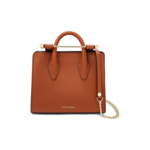 Strathberry Телячья кожа Тоут Сумка Сумка для покупок Сумка через плечо Сумка Нано Женская Коричневая