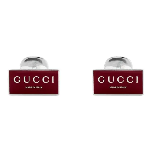 GUCCI Эмаль 925 стерлинговое серебро запонки унисекс серебряный