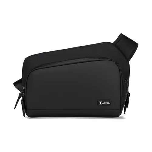 SWISS MILITARY ПУ (полиуретан) с полиэстером сумка через плечо стандартная мужская черная