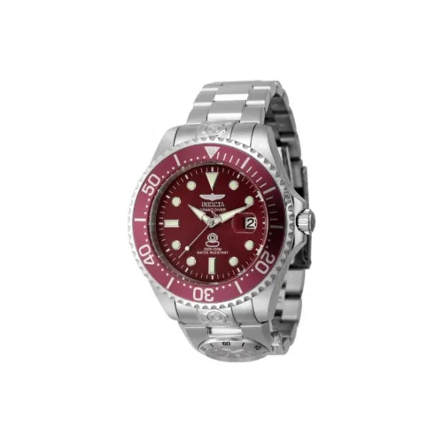 INVICTA Мужские часы Кварцевый Автоматический Механический механизм Ремешок из нержавеющей стали 47 мм Красный циферблат