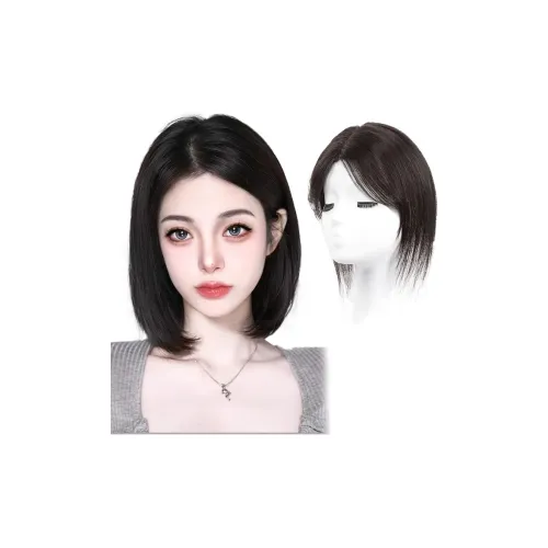 WANWANFENG Двойной шов Волосы Патч Парики Натуральный Мокко