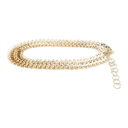 Paco Rabanne Латунь Стекло Ремень Женский Золото Ширина 5 см