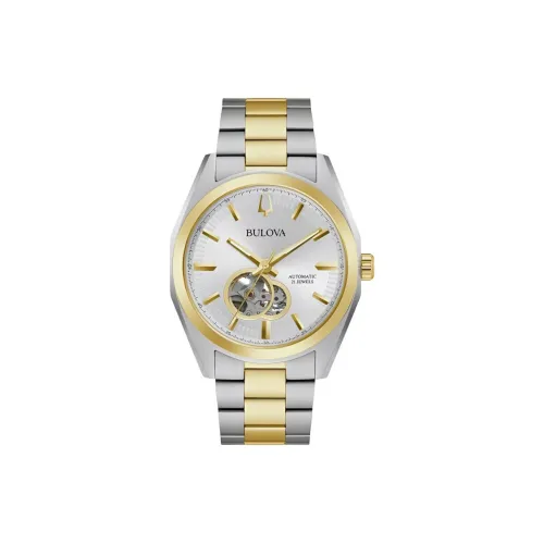 BULOVA Мужские часы Кварцевый механизм Ремешок из нержавеющей стали 39 мм Серебристый циферблат