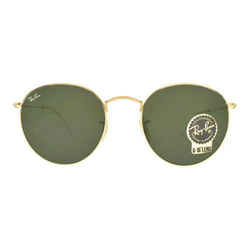 RayBan Alloy Round Sunglasses Unisex Gold