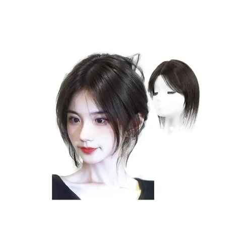 MUYAN CENTER Часть Bangs Перука PIECES Женская Естественный Мокко Короткие Прямые Волосы