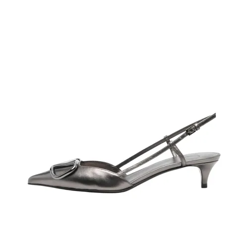 Valentino Vlogo Signature Узкий каблук Высокие каблуки 5 см Женские Серебряный