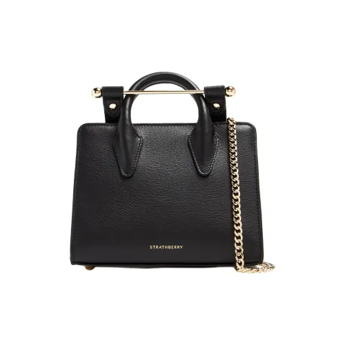Strathberry Телячья кожа Тоут Сумка Сумка для покупок Сумка через плечо Сумка Нано Женская Черная
