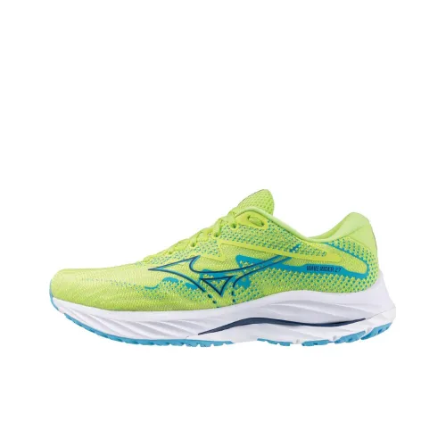 Mizuno Wave Rider 27 Износостойкий и Легкий Низкий Топ Беговые кроссовки Мужские Желтые