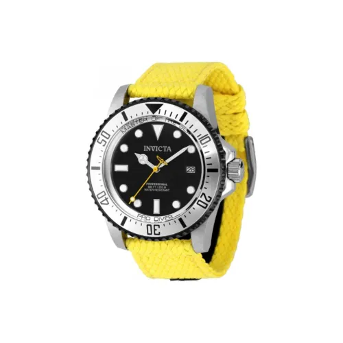 INVICTA Мужские часы Автоматический механический механизм Полиэстер Ремешок 44 мм Черный циферблат