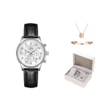 Черный кожаный ноутбук с белыми страницами [с подарками браслет и ожерелье]