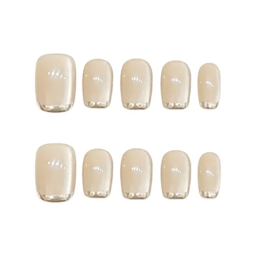 COLLEEN Минималистичный Leisurely False Nail Короткий Квадрат Бежевый Smudge 15mm