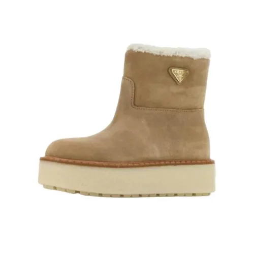 PRADA Короткие Сноубутсы Женские Коричневые