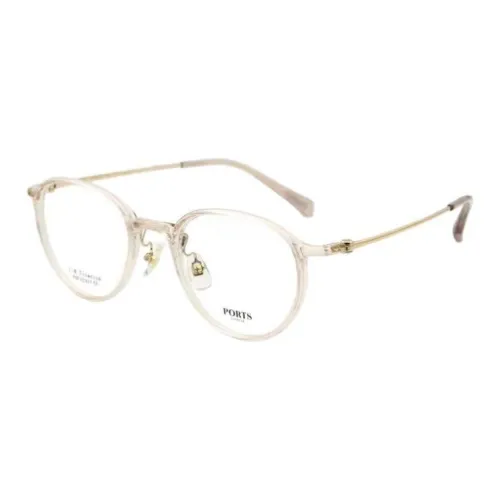 PORTS Титановый сплав Металл Овал Оправы для очков Женские Свет Шампанское