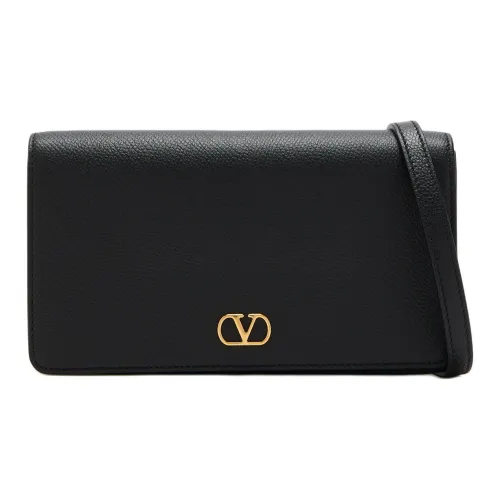 Valentino Vlogo Signature Телячья кожа Сумка через плечо Мини Женская Черная