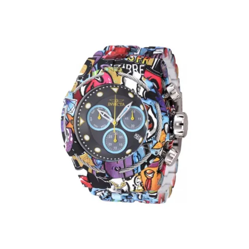 INVICTA Мужские часы Кварцевый механизм Ремешок из нержавеющей стали 53 мм Черный циферблат