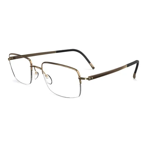 SILHOUETTE Titanium Fiber Rectangular Eyeglass Frames Men's Gold