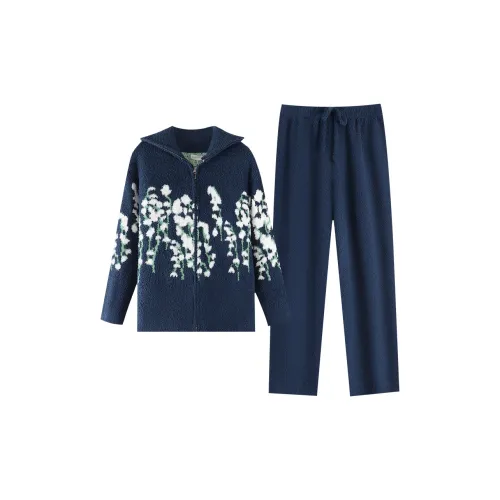 ZumashL Luxury Designer Series Пижамный комплект Женские MORNING Пыльно-синий