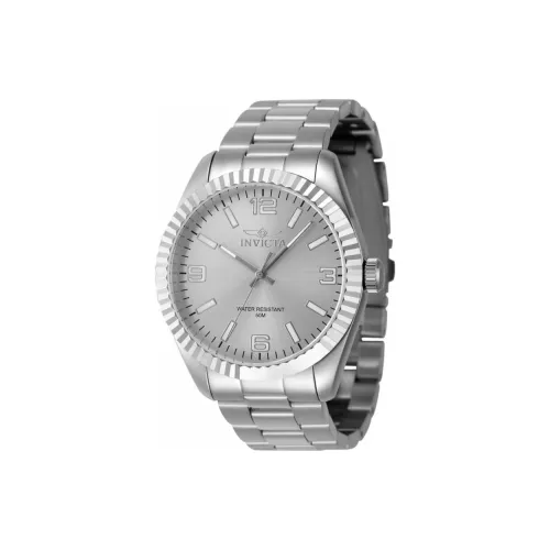INVICTA Мужские часы Кварцевый механизм Ремешок из нержавеющей стали 43 мм Серебристый циферблат