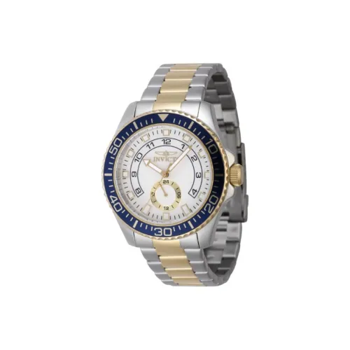 INVICTA Мужские часы Кварцевый механизм Ремешок из нержавеющей стали 44 мм Белый циферблат