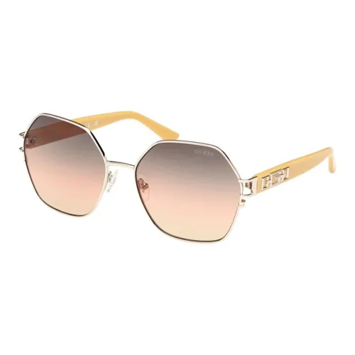 GUESS Металл Квадрат Солнцезащитные очки Женские Золото