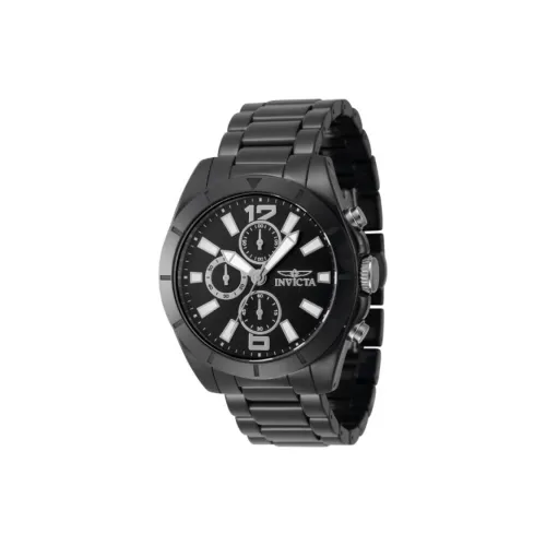 INVICTA Мужские часы Кварцевый механизм Керамика Ремешок 44,5 мм Черный циферблат