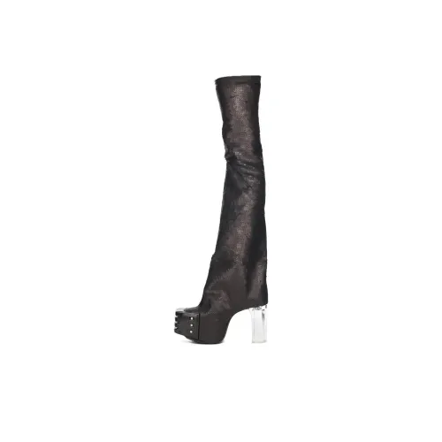 RICK OWENS Женские высокие сапоги, черные, с высоким каблуком