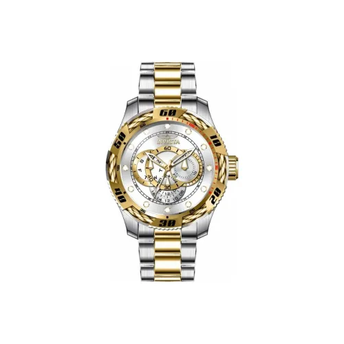 INVICTA Мужские часы Кварцевый механизм Ремешок из нержавеющей стали 50 мм Серебристый циферблат