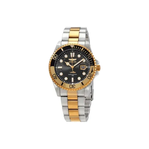 INVICTA Мужские часы Кварцевый механизм Ремешок из нержавеющей стали 43 мм Черный циферблат